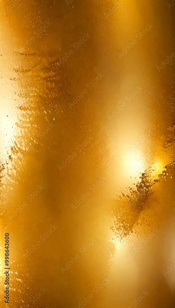 Aufkleber a close-up textured surface with a golden hue, featuring a pattern of small, irregularly shaped specks or particles that appear to be in motion, creating a