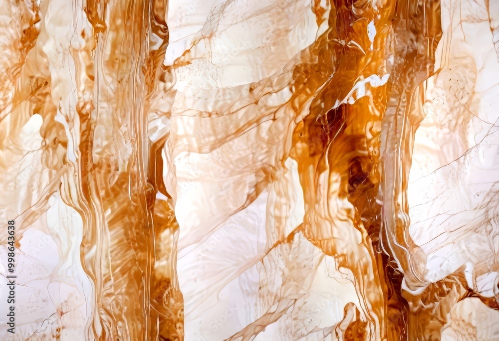 Aufkleber a close-up view marble surface with a textured, marbled pattern of light and dark brown hues