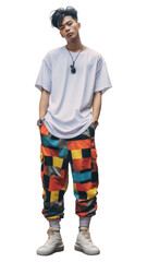 Fototapeta premium PNG Thai man standing fashion street.