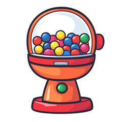 Gumball machine, a simple line art icon with a black outline on a white background. 