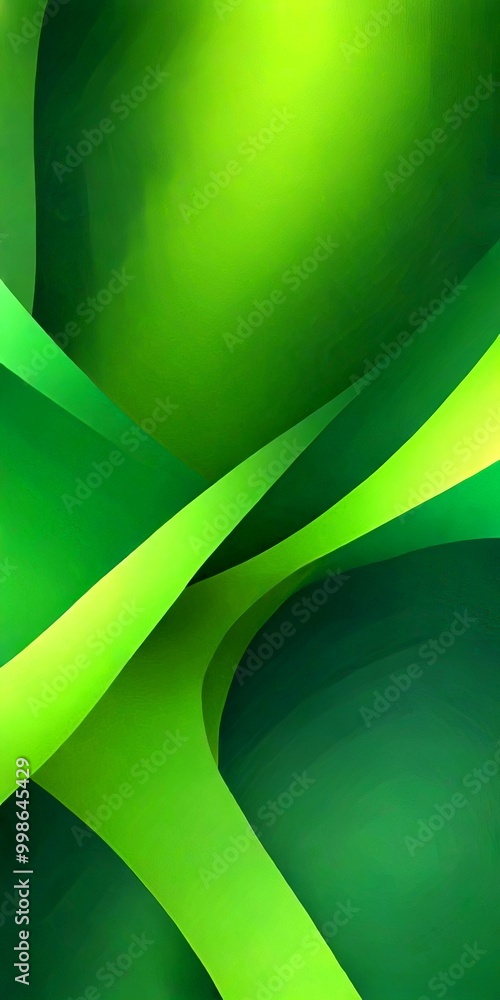 Poster a vibrant abstract composition of overlapping green and yellow lines, creating a dynamic and visually striking pattern