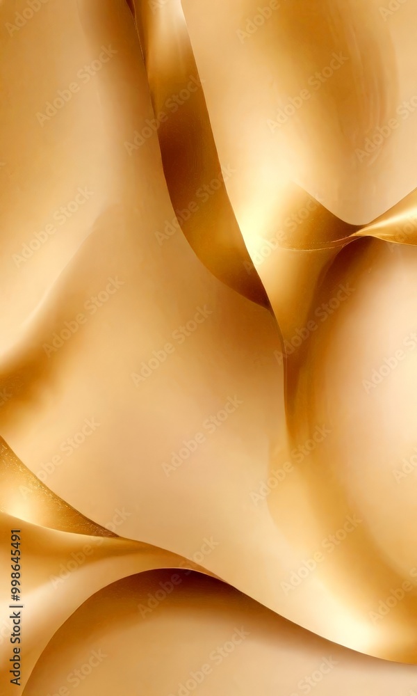 Poster a golden abstract background with a wave-like pattern, creating a sense of movement and fluidity