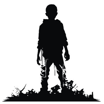 recommend clip art: Scary Zombie silhouette  Illustration