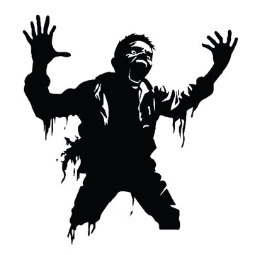 recommend clip art: Scary Zombie silhouette  Illustration