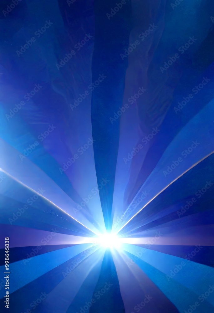 Poster a vibrant abstract background with blue and purple hues, radiating light from a central point, creating a sense of depth and dimension