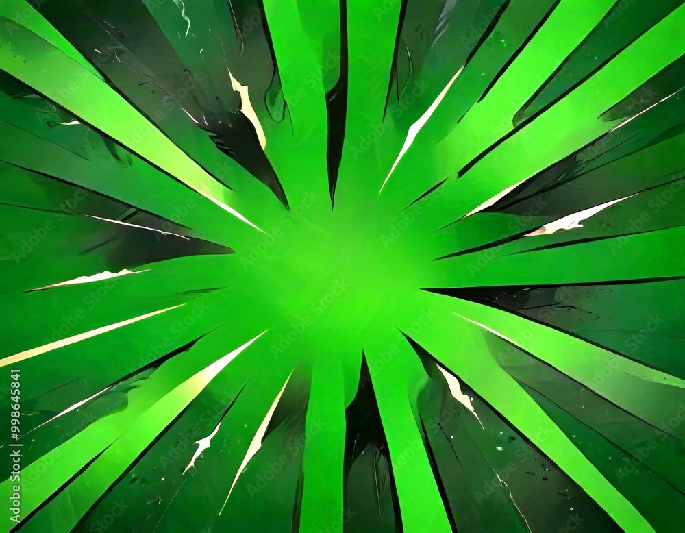 Aufkleber a vibrant abstract composition of intersecting green and black lines, creating a dynamic and energet