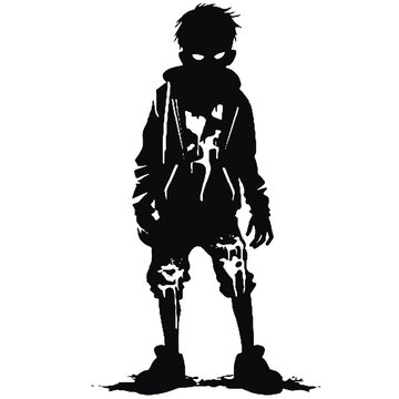 recommend clip art: Scary Zombie silhouette vector illustration
                    