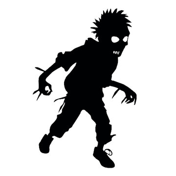recommend clip art: Scary Zombie silhouette vector illustration
                    