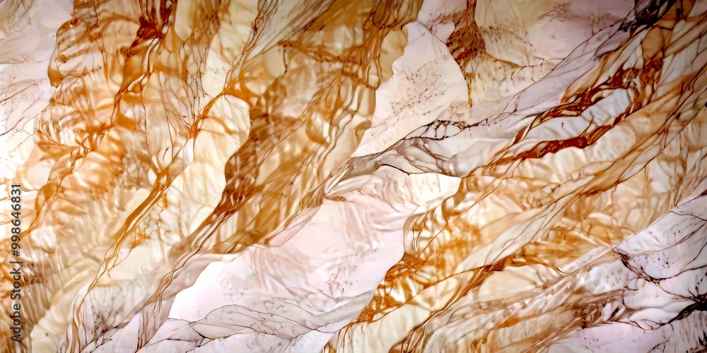 Poster a close-up view marble surface with a textured, swirling pattern of light and dark brown hues