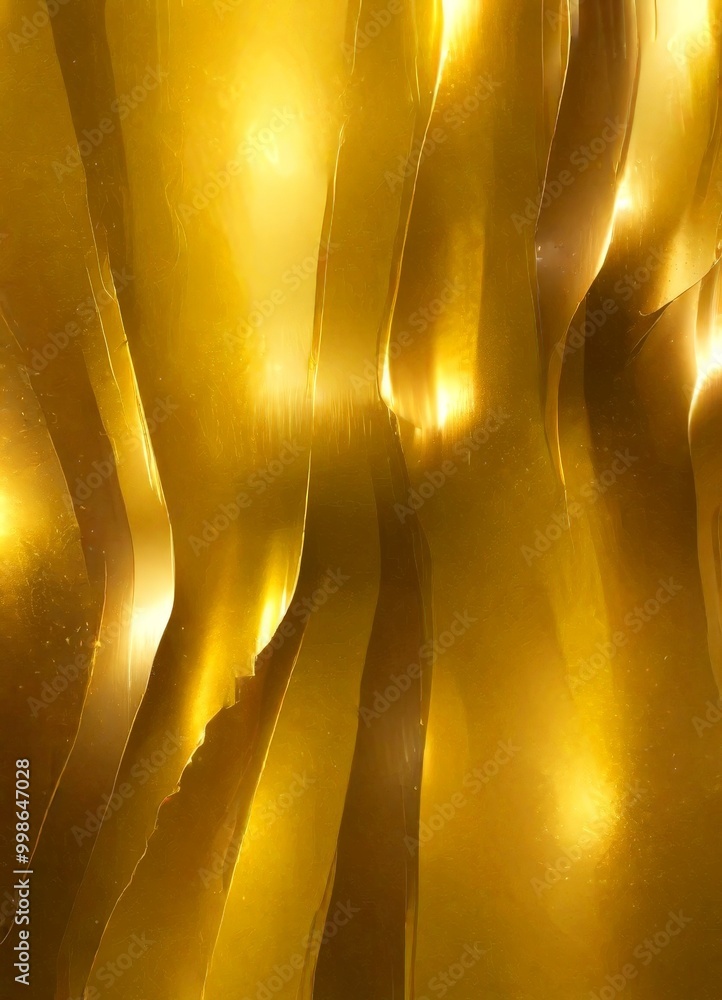 Poster a digital golden, abstract pattern with a textured, layered appearance