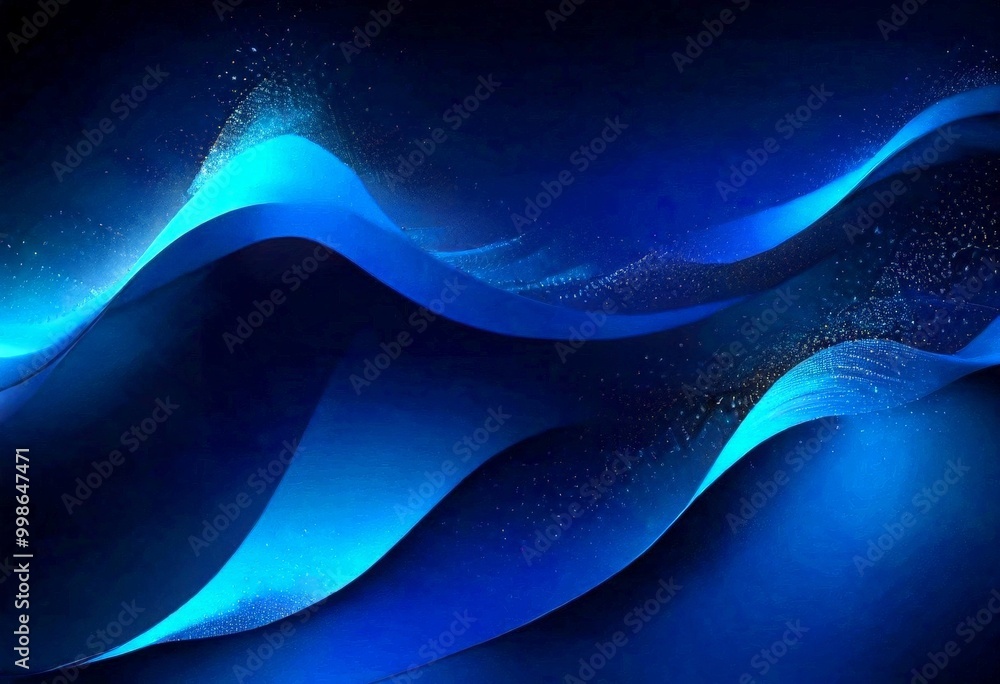 Fototapete a dark blue wave-like pattern with a subtle shimmering effect, creating a sense of movement and depth
