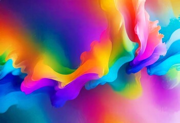 a vibrant abstract composition of fluid, multicolored shapes and lines, creating a dynamic and visually striking effect