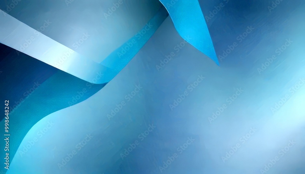 Aufkleber a gradient of blue and white colors, with a central blue shape and two curved blue shapes on either 