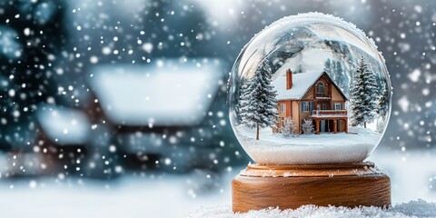 Naklejka premium Winter Wonderland in a Snow Globe
