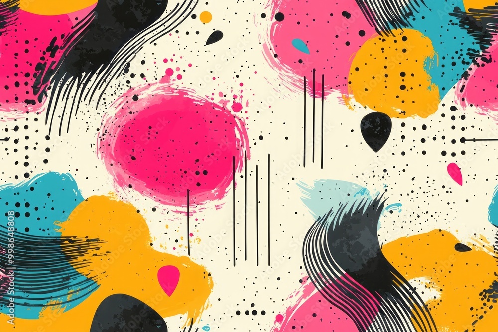 Poster abstract pop art color paint splash pattern background.