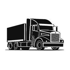 Monochromatic Silhouette of  truck illustration