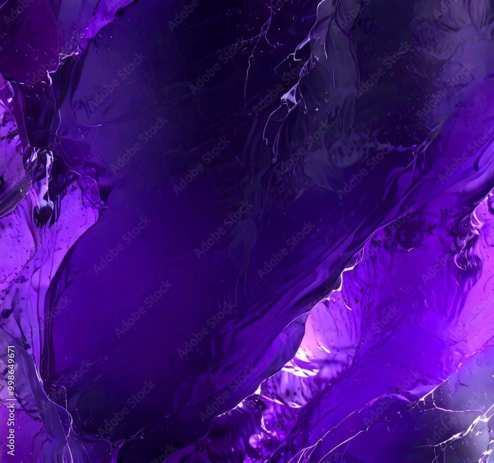 Poster a digital art piece featuring a dark purple abstract background with a subtle gradient effect, creating a sense of depth and movement