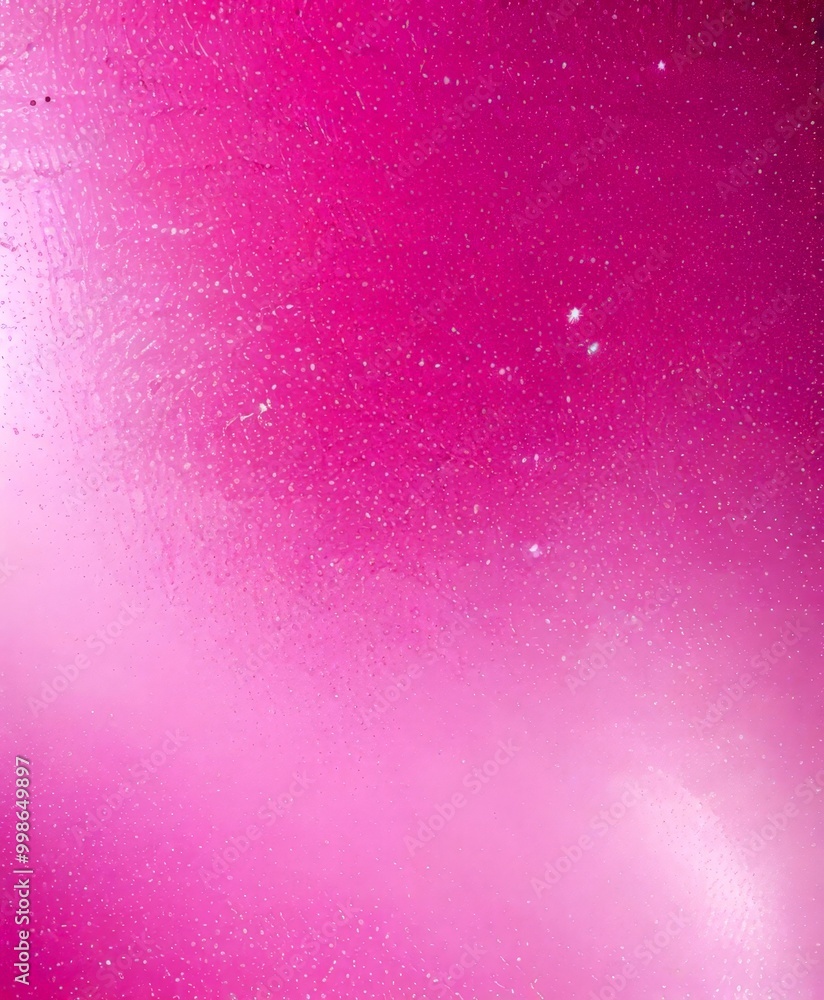Poster a gradient background transitioning from a deep pink at the top to a lighter shade at the bottom, with small white stars scattered throughout the gradient