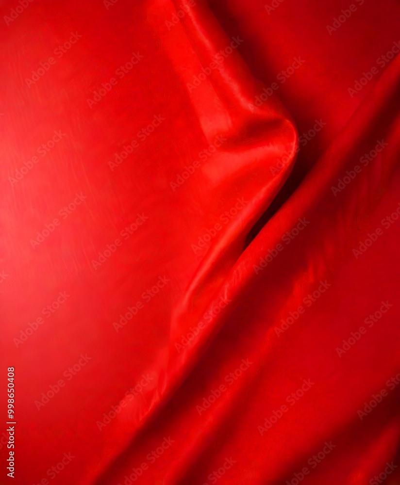Poster A close-up view red fabric, with a slight curve and folds, creating a textured and flowing appearance