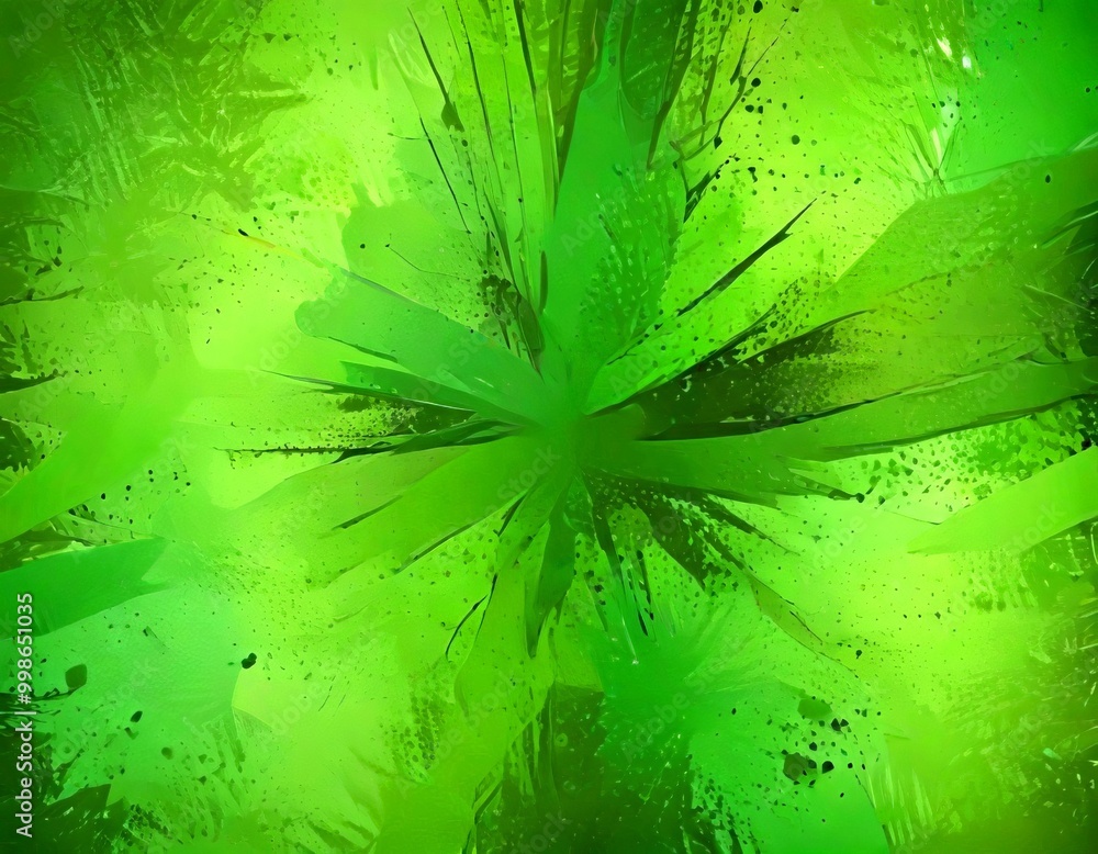 Aufkleber a vibrant abstract composition of green and black splashes and splotches, creating a dynamic and energetic visual effect