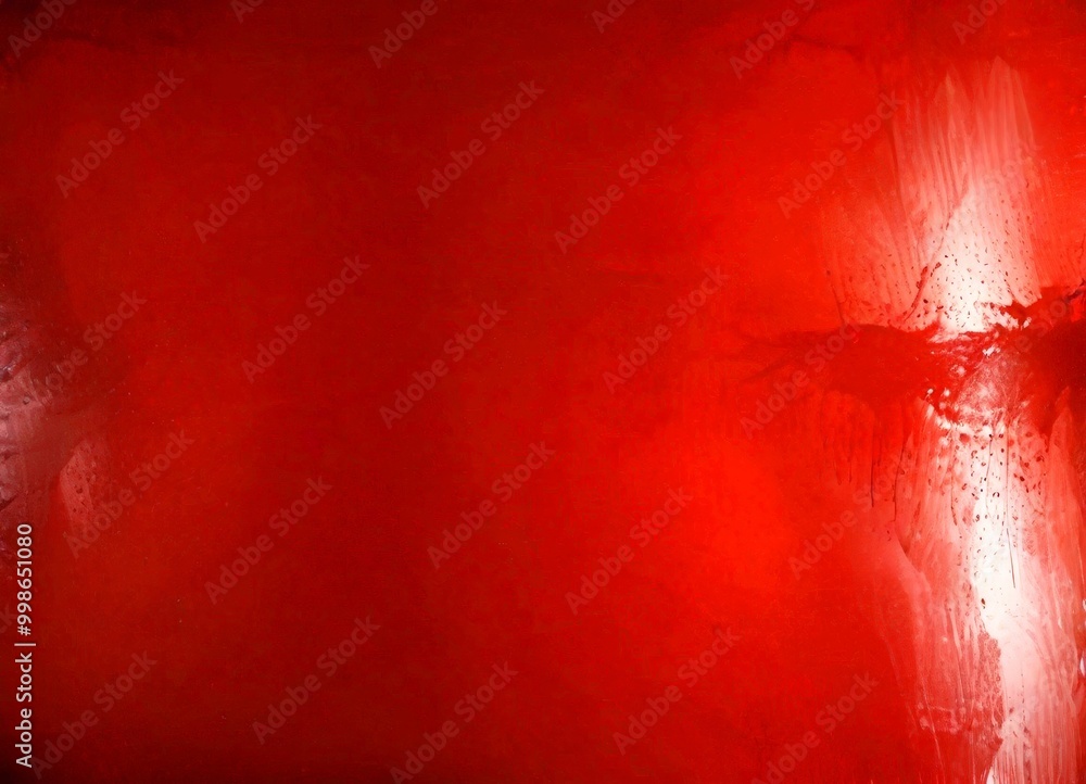Poster a close-up view red surface with a glossy, reflective texture, creating a sense of depth and movement