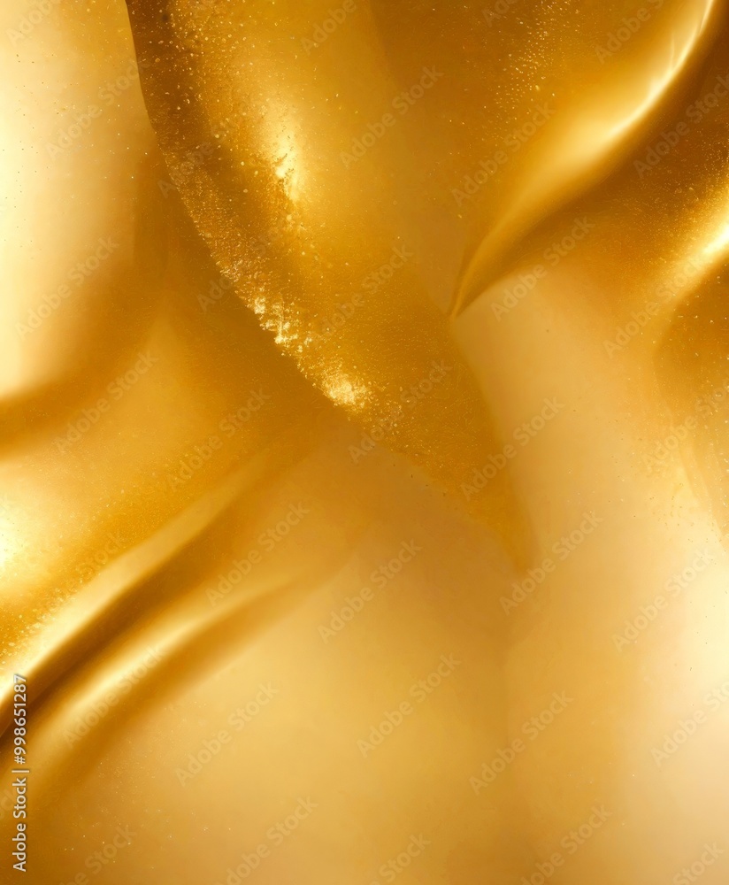 Poster a close-up view golden, shiny surface with a subtle shimmering effect, creating a visually captivating and luxurious texture