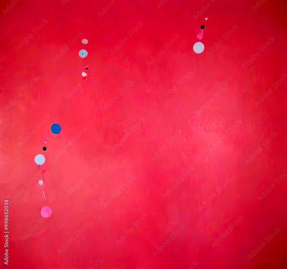 Poster Abstract art with pink and white circles and lines, creating a sense of movement and energy