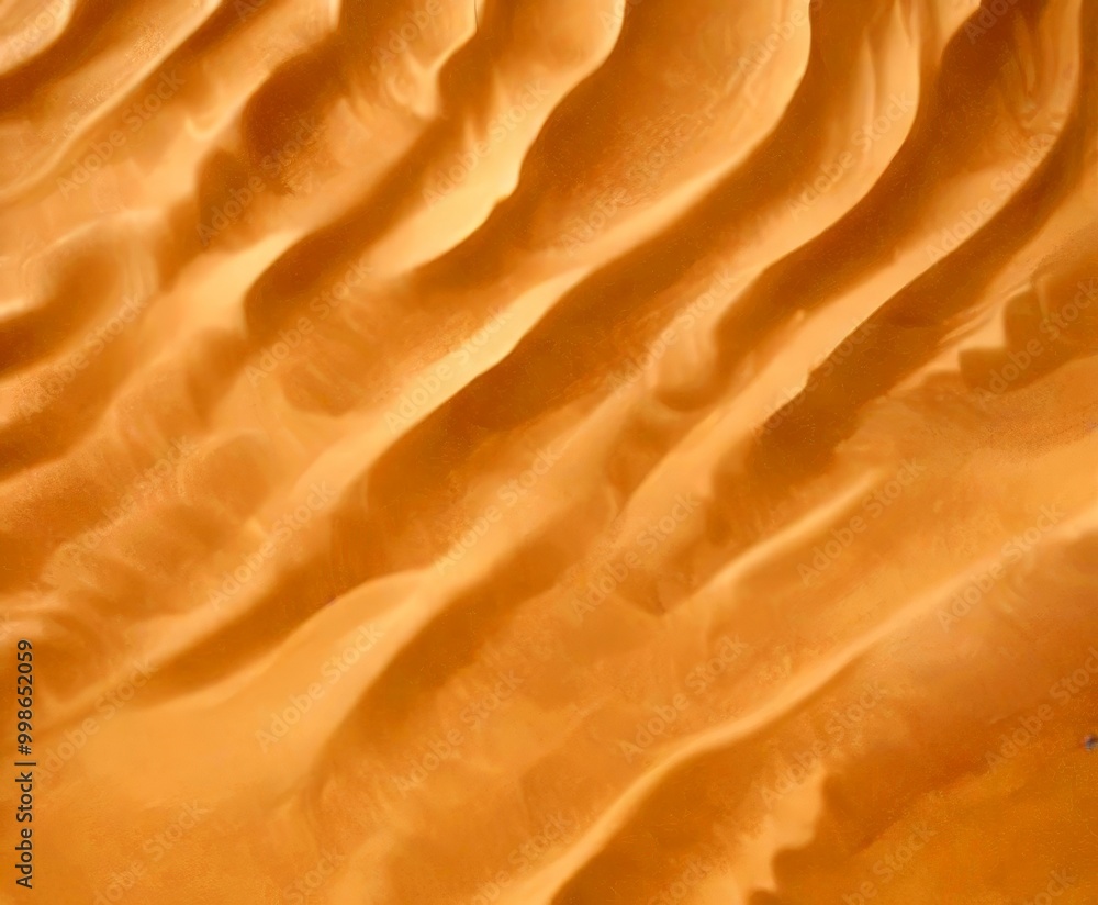 Poster a close-up view sandy surface, with a repeating pattern of undulating lines and curves that create a sense of movement and texture