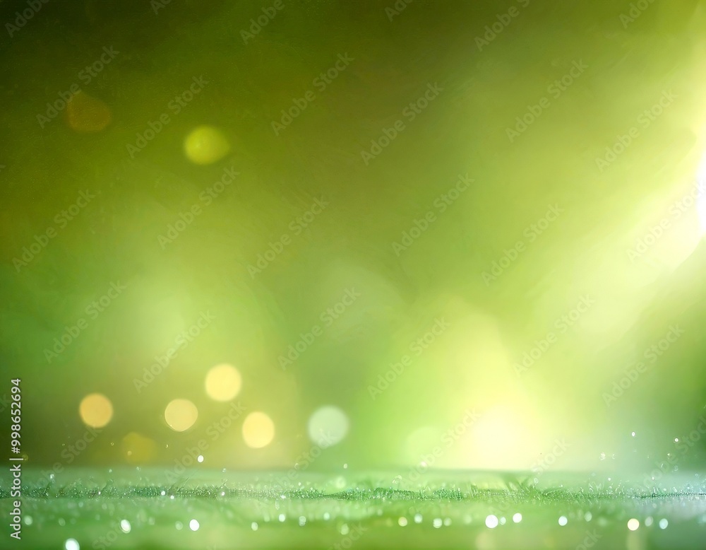 Poster a blurred green background with a blurred, bokeh-like effect, creating a dreamy, ethereal atmosphere