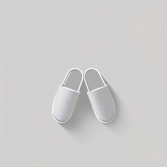 Elegant minimalist gray slippers placed on a soft, light background, showcasing their sleek design and comfortable style for home use
