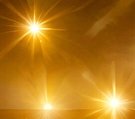 Obraz premium a serene sunrise or sunset over a body of water, with the sun's rays shining brightly across the scene, creating a warm, golden glow