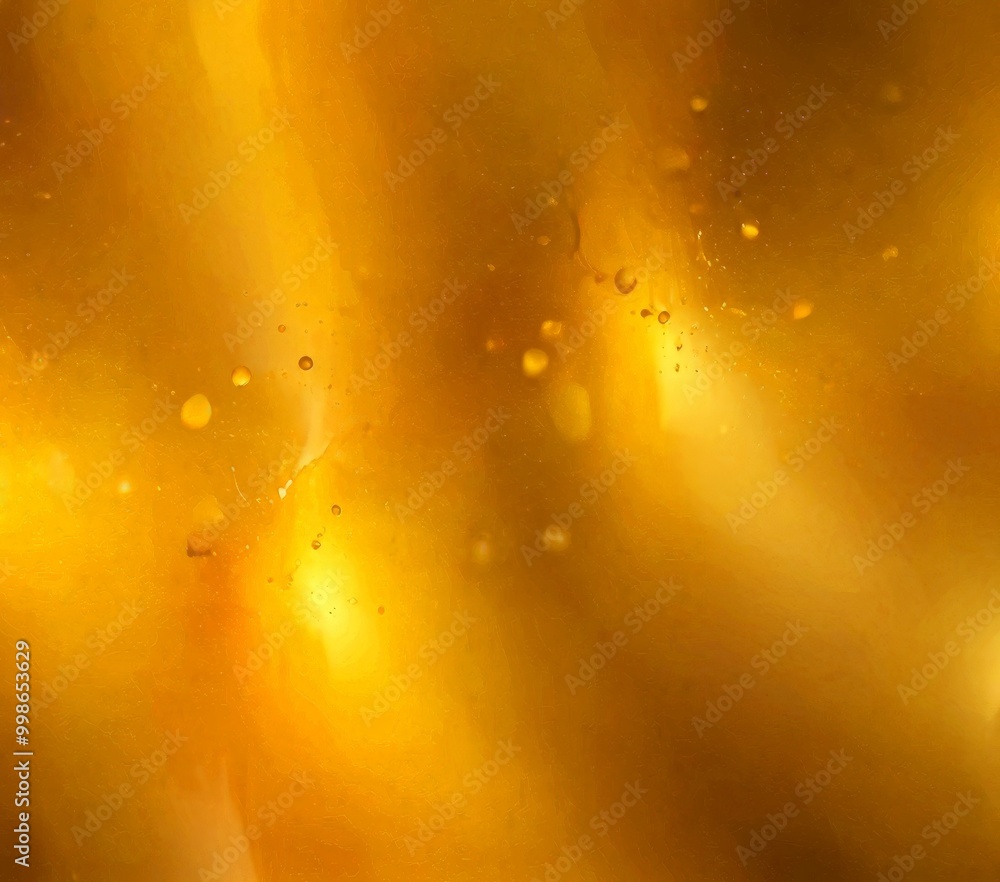 Poster a blurred, abstract background with a warm, golden hue The predominant colors are orange and yellow, creating a sense of depth and movement The does not contain