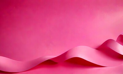 Abstract pink wave-like shapes on a solid pink background