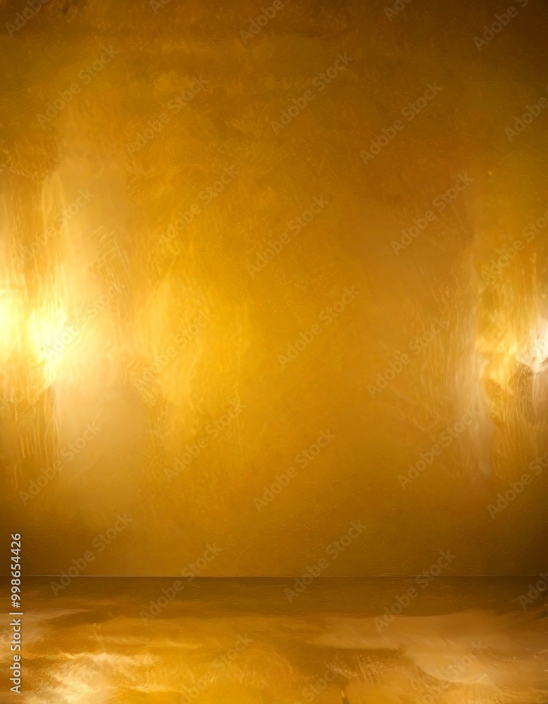 Aufkleber a golden-colored wall with a smooth, reflective surface, creating a warm and inviting atmosphere