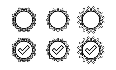 badge icon set. Islamic ornament appreciation. Outline design style. Suitable for use for tests, notifications, signs. vector design template