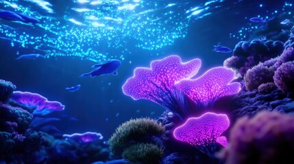 Vibrant Underwater Coral Reef with Colorful Fish