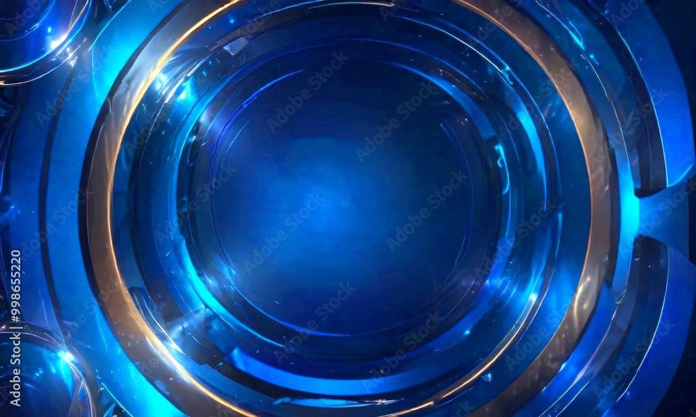 Aufkleber a circular pattern with a gradient of blue and gold colors, creating a visually striking and abstract design