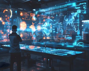 Futuristic Holographic Interface for Virtual Classroom with Interactive Lessons and Student Analytics