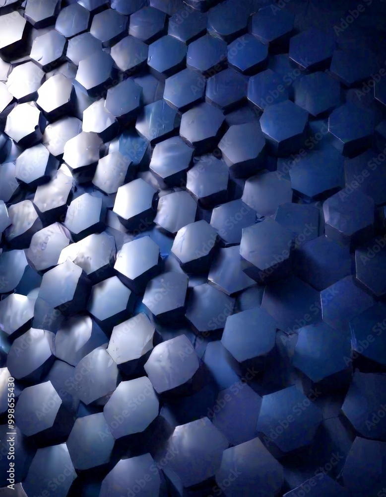 Aufkleber a close-up view dark blue, hexagonal pattern composed of numerous small, identical hexagonal shapes