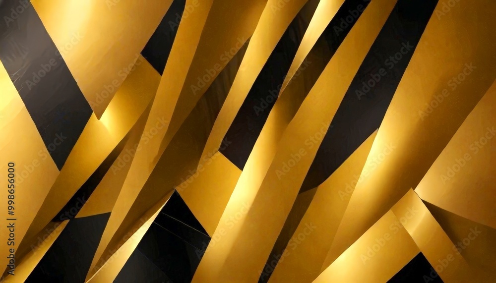 Aufkleber a geometric pattern composed of intersecting diagonal lines in varying shades of gold and black, creating a sense of depth and movement