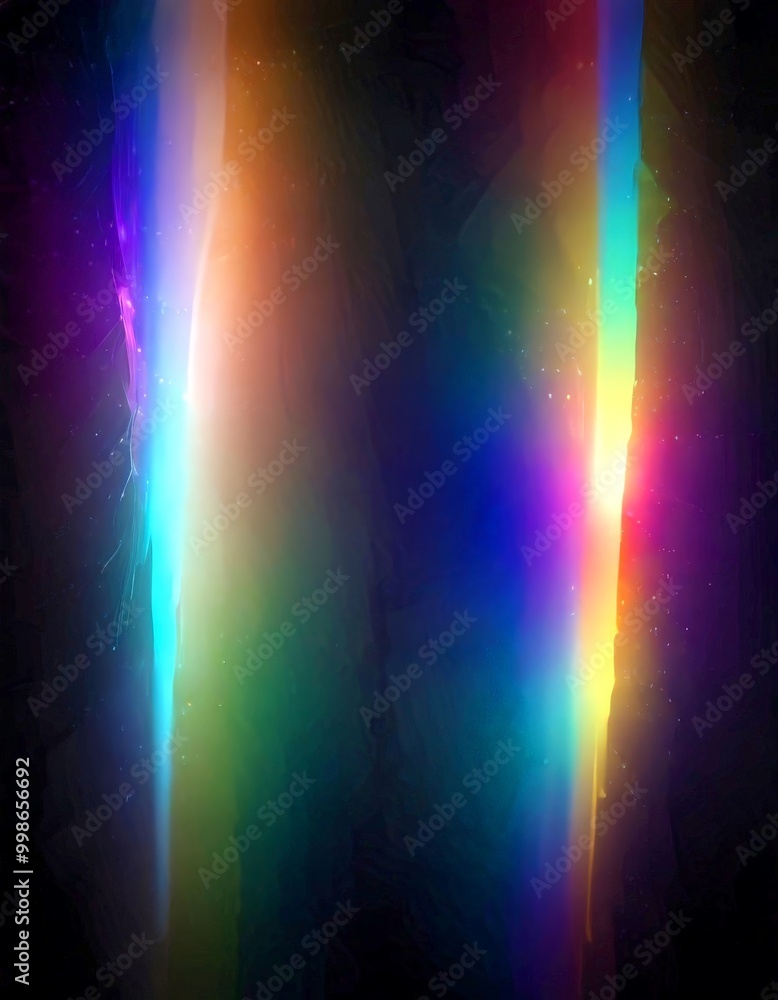 Poster a vibrant, abstract background with a gradient of colors, including blue, green, orange, and yellow,