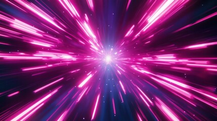 Speed Rays Abstract Background with Burst of Light Energy, The Movement of Luminous Rays in Space, Template for Background, Banner, Card