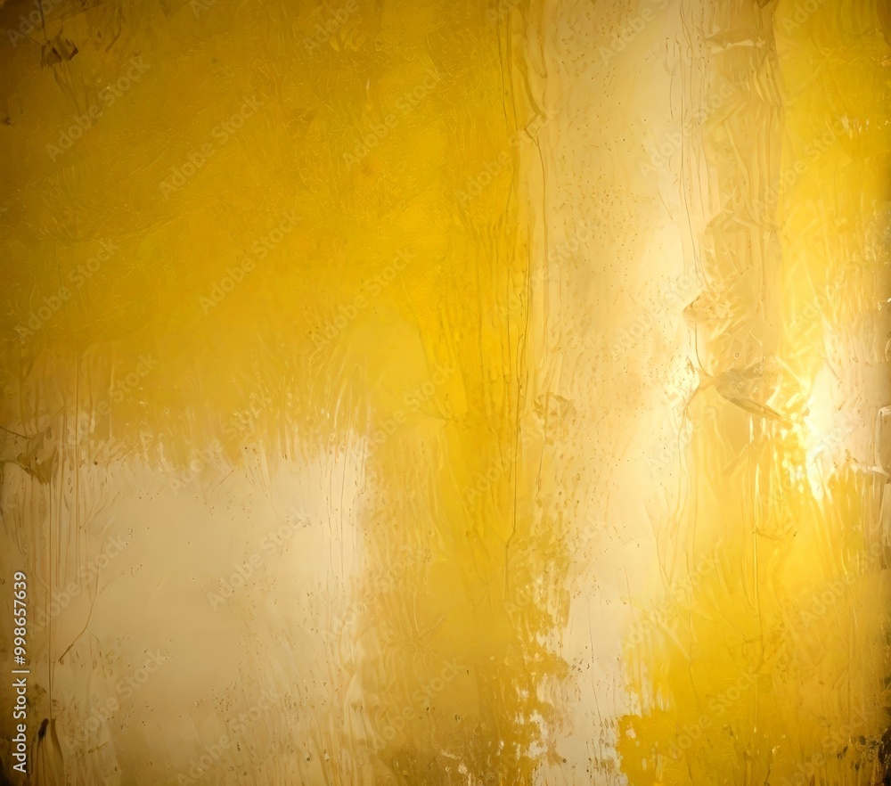 Fototapete a textured yellow and white surface with a pattern of vertical lines and splatters, creating an abstract and dynamic visual effect
