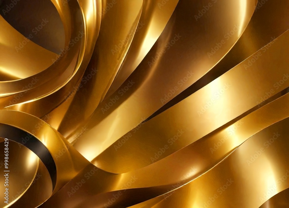 Aufkleber a close-up view golden, abstract pattern composed of curved lines and shapes, creating a sense of mo