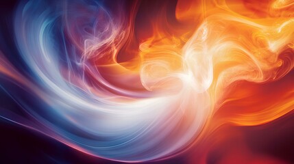 Obraz premium A mesmerizing swirl of warm orange and cool blue hues, creating an ethereal blend of light and movement.