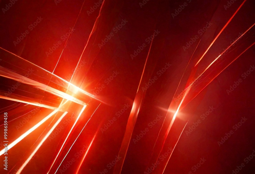 Poster a striking abstract composition of intersecting red and orange lines, creating a sense of depth and movement The lines appear to be radiating from a central point, with