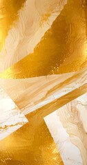 a striking abstract composition of overlapping gold and white shapes, creating a dynamic and visually captivating pattern