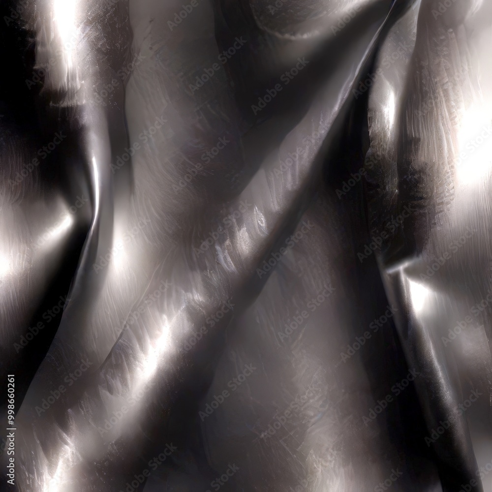 Leinwandbilder a close-up view shiny, metallic surface with a textured, crinkled appearance the surface has a dark,