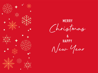 Merry Christmas and Happy New Year in red background
