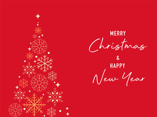 Merry Christmas and Happy New Year in red background